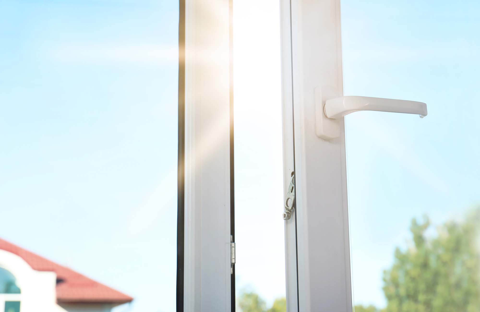 Bright sun shining through window.